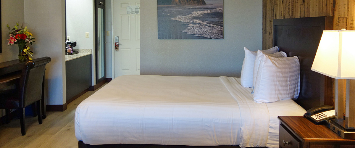 Updated guest rooms with plush bedding